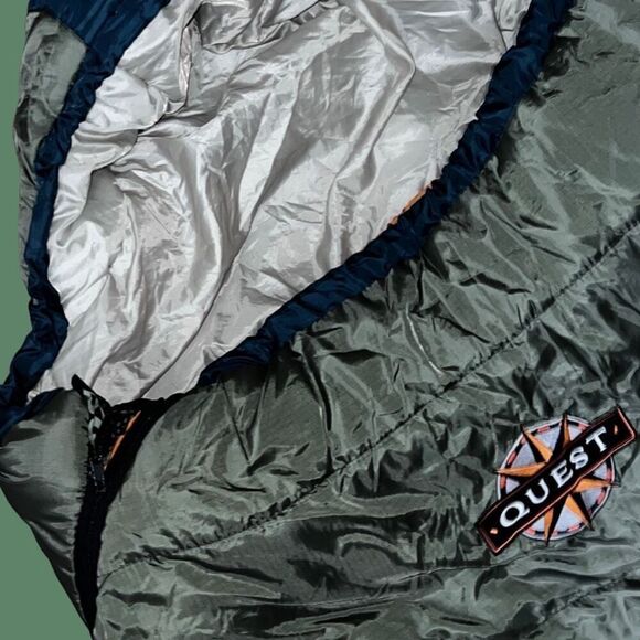 Quest Mummy Style Sleeping Bag, Gray & Orange, Polaris II, 3 lbs Fill Air - Picture 4 of 6
